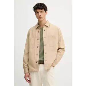 United Colors of Benetton cămașă jeans culoarea bej, cu guler clasic, regular, 5QHDUQ060 imagine