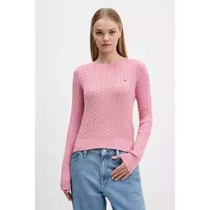 Tommy Jeans pulover de bumbac culoarea roz, light, DW0DW22165 imagine