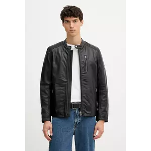 Pepe Jeans geacă de piele culoarea negru, de tranziție, PM4027178 imagine