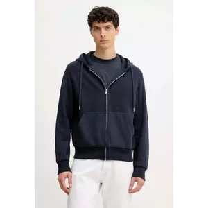 United Colors of Benetton hanorac din amestec de lână culoarea bleumarin, cu glugă, uni, 3ORNU500S imagine