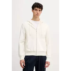 United Colors of Benetton hanorac din amestec de lână culoarea bej, cu glugă, uni, 3ORNU500S imagine