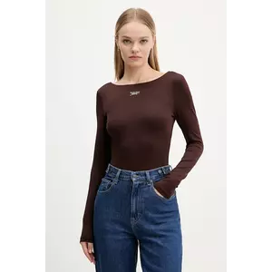 Tommy Jeans body culoarea maro, DW0DW21574 imagine