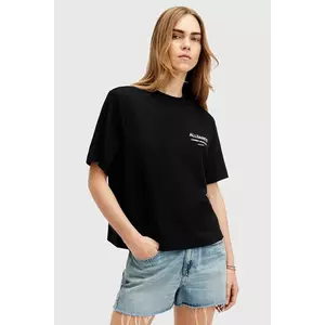 AllSaints tricou din bumbac OMNIUM LISA femei, culoarea negru, W137JB imagine