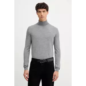 Karl Lagerfeld pulover de lână culoarea gri, light, cu guler, 554399.655058 imagine