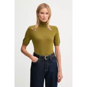 United Colors of Benetton pulover de lână pentru copii culoarea verde, light, cu guler, 102HD203X imagine