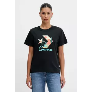 Converse tricou din bumbac culoarea negru, CVW5T240 imagine