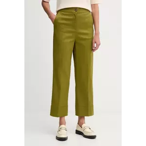 United Colors of Benetton pantaloni culoarea verde, drept, high waist, 4SJCDF07J imagine