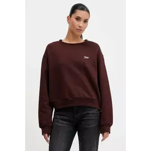 Tommy Jeans bluză culoarea maro, uni, DW0DW21961 imagine