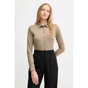 Mos Mosh camasa din bumbac culoarea negru, cu guler clasic, regular imagine