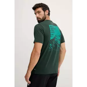 Helly Hansen tricou SKOG RECYCLED GRAPHIC culoarea verde, cu imprimeu, 63082 imagine