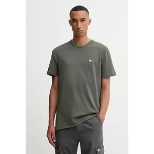 Tommy Jeans tricou din bumbac culoarea galben, uni, DM0DM20322 imagine