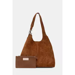 Coccinelle geantă de mână din piele întoarsă culoarea bej, E1.THE.11.01.01 imagine