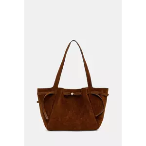 Tory Burch geantă de mână din piele întoarsă Romy Suede Tote culoarea maro, 178158.200 imagine
