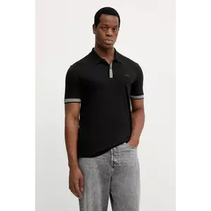 BOSS polo de bumbac culoarea negru, uni, 50543865 imagine