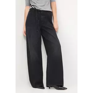 Medicine blugi din bumbac culoarea negru imagine