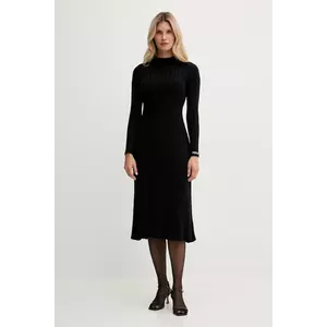 Pepe Jeans rochie culoarea negru, midi, mulată, PL9537749 imagine