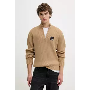 Karl Lagerfeld Jeans pulover de bumbac culoarea verde, cu turtleneck, A4M18034 imagine