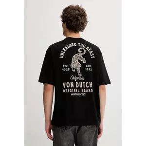 Von Dutch tricou din bumbac culoarea negru, cu imprimeu, VD.1.H.TR.TIGER imagine