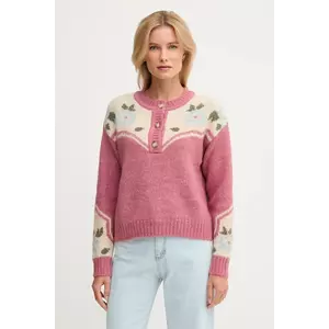 Pepe Jeans pulover din amestec de lână culoarea roz, călduros, PL7000041 imagine