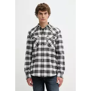 Tommy Jeans cămașă din bumbac culoarea negru, cu guler clasic, regular, DM0DM22019 imagine