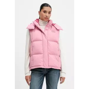Tommy Jeans vestă de puf culoarea roz, de iarnă, DW0DW21627 imagine