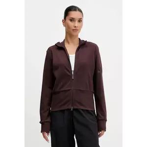 adidas bluză All Szn Winterized culoarea maro, uni, JM5947 imagine