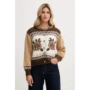Pepe Jeans cardigan din amestec de lână culoarea maro, călduros, PL7000040 imagine