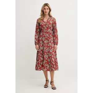 Pepe Jeans rochie culoarea portocaliu, midi, evazați, PL9537695 imagine