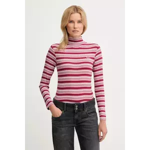 Pepe Jeans longsleeve culoarea roz, cu guler, PL5000039 imagine