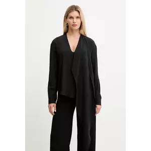 Simona Corsellini bluză cu mătase culoarea negru, uni, A25CPCA00801 imagine