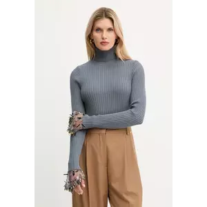 Simona Corsellini pulover culoarea gri, light, cu guler, A25CPMGP0401 imagine