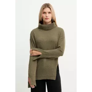 Simona Corsellini pulover din amestec de lână culoarea verde, light, cu guler, A25CPMGP08S1 imagine