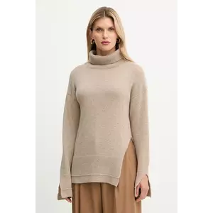 Simona Corsellini pulover din amestec de lână culoarea bej, light, cu guler, A25CPMGP08S1 imagine