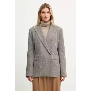 Simona Corsellini sacou culoarea maro, cu două rânduri de nasturi, A25CPGI00301 imagine