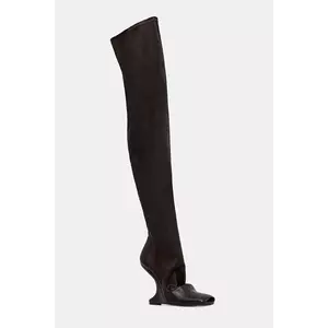 Rick Owens Lilies ghete de piele Cantilever 11 culoarea maro, toc pana, LI02E3801.LS imagine