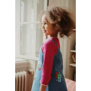 Konges Sløjd rochie din bumbac pentru copii MAGOT SEQUIN STRAP DRESS GOTS culoarea bleumarin, midi, oversize, KS103891 imagine