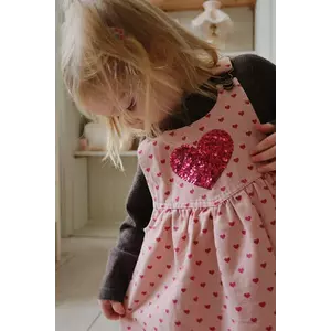 Konges Sløjd rochie din bumbac pentru copii NOLA SEQUIN SPENCER DRESS GOTS culoarea roz, mini, evazați, KS103949 imagine