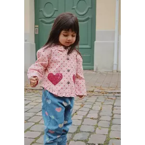 Konges Sløjd geacă de bumbac pentru copii NOLA SEQUIN SHIRT JACKET GOTS culoarea roz, KS103948 imagine