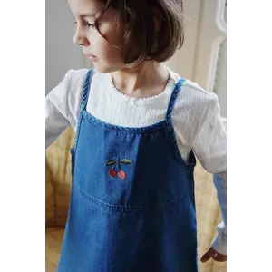Konges Sløjd rochie din bumbac pentru copii MAGOT STRAP DRESS GOTS culoarea bleumarin, mini, evazați, KS104475 imagine