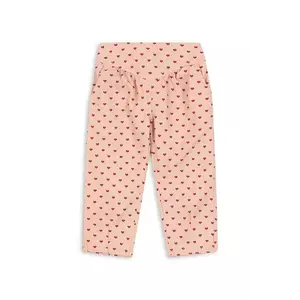 Konges Sløjd pantaloni de bumbac pentru copii NOLA PANTS GOTS culoarea roz, cu imprimeu, KS103946 imagine