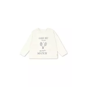 Konges Sløjd longsleeve din bumbac pentru copii LIN LS TEE GOTS culoarea alb, cu imprimeu, KS103859 imagine