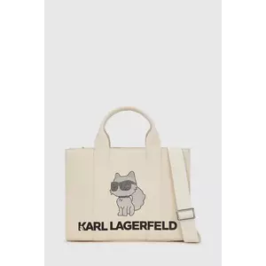 Karl Lagerfeld geantă de bumbac culoarea bej, A4W50053 imagine
