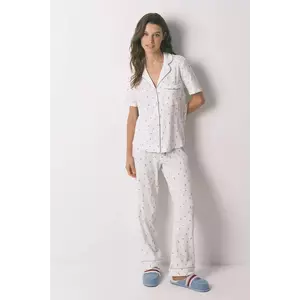 women'secret pijama culoarea bej, bumbac, 3132138 imagine