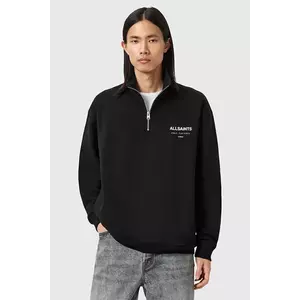 AllSaints hanorac de bumbac UNDERGROUND culoarea negru, cu imprimeu, M042NB imagine