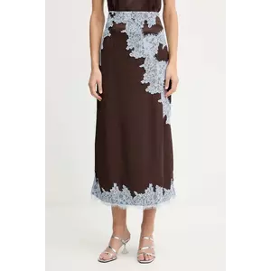 Never Fully Dressed fustă culoarea maro, maxi, evazați, NFDSK708 imagine