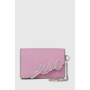 Karl Lagerfeld portofel de piele culoarea roz, A4W32019 imagine