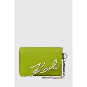 Karl Lagerfeld portofel de piele culoarea verde, A4W32019 imagine