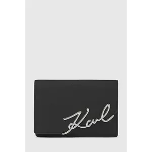 Karl Lagerfeld portofel de piele culoarea negru, A4W32018 imagine