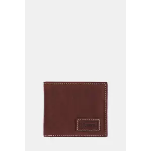 Barbour portofel de piele culoarea maro, MLG0074 imagine