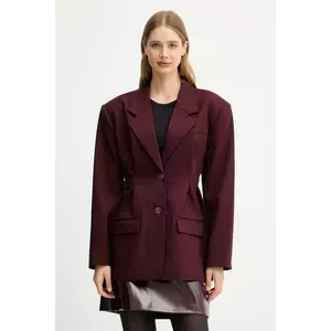 Gestuz sacou culoarea bordo, un singur rând de nasturi, uni, 10910626 imagine